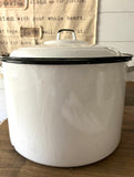 Vintage White Enamelware Pot