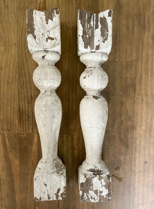 Vintage Pair of Shabby Balusters